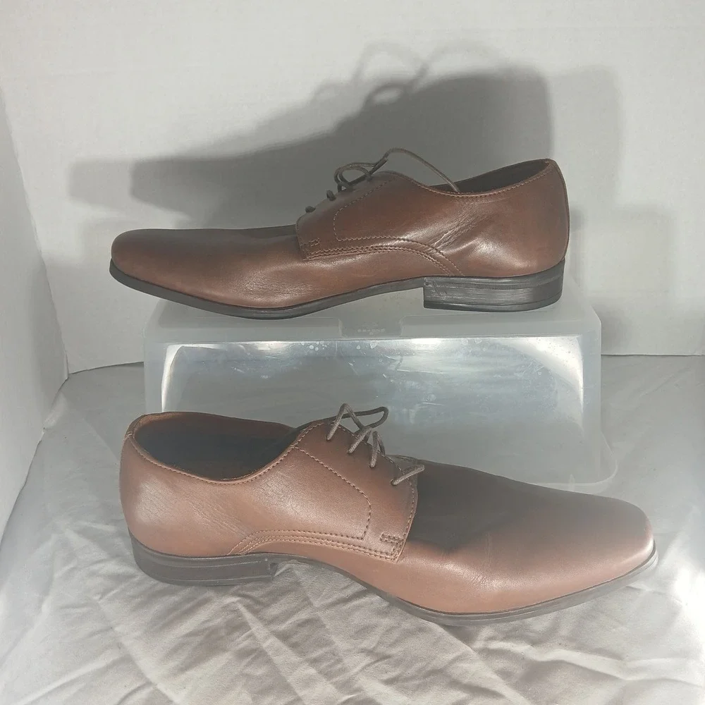 RED TAPE Mens Brown Leather Lace Up Oxford Dress Shoes Size UK 8‎ US 9